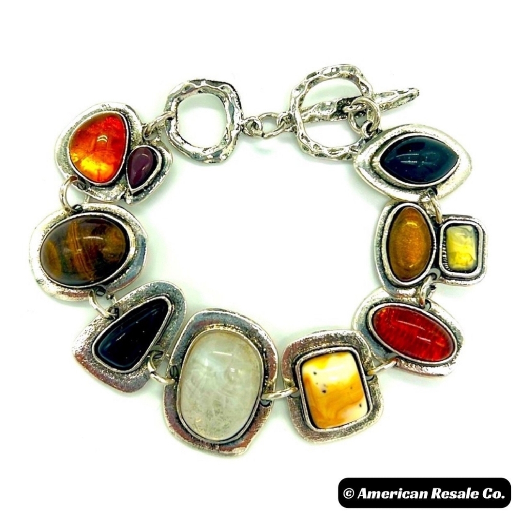 Vintage Style Silver Boho Bracelet, Chunky Bracelet, Statement Bracelet Gift